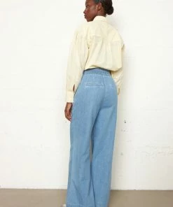 Second Female Ingrid Trousers Light Blue Denim