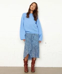 Second Female Brook Cornflower Blue Wide Sleeve Knit