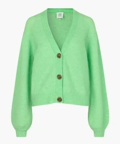 Second Female Brooky Absinthe Green Knit Drop Shoulder Cardigan