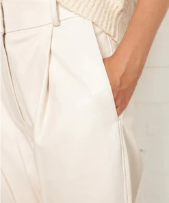 Second Female Trousers India Leather Pearled Ivory