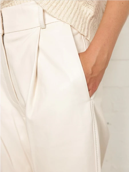 Second Female Trousers India Leather Pearled Ivory
