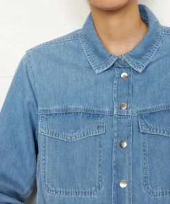 Second Female Ingrid Light Blue Denim Jumpsuit