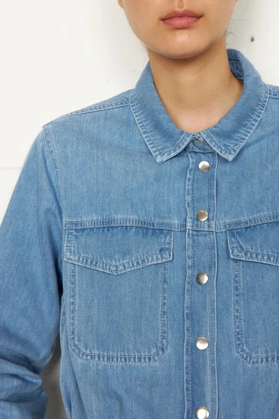 Second Female Ingrid Light Blue Denim Jumpsuit