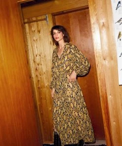 Second Female Snake Ls Maxi Dress