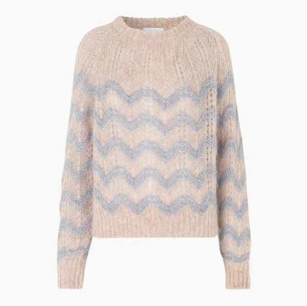 Second Female Juliette Chambray Blue O-neck Knit Jumper