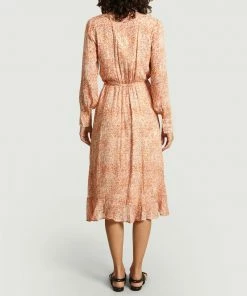 Second Female Apricot Brandy Floral Wrap Dress