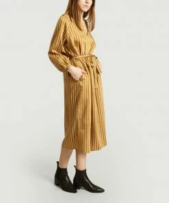 Second Female Yellow Diana Striped Shirt Dress With Belt