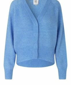 Second Female Knit Brooky Boxy Cardigan Cornflower Blue