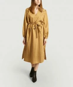 Second Female Yellow Diana Striped Shirt Dress With Belt