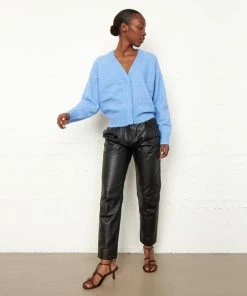 Second Female Brook Cornflower Blue Boxy Knit Cardigan