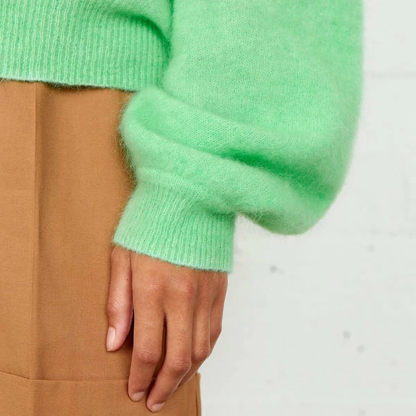 Second Female Brooky Absinthe Green Knit Drop Shoulder Cardigan