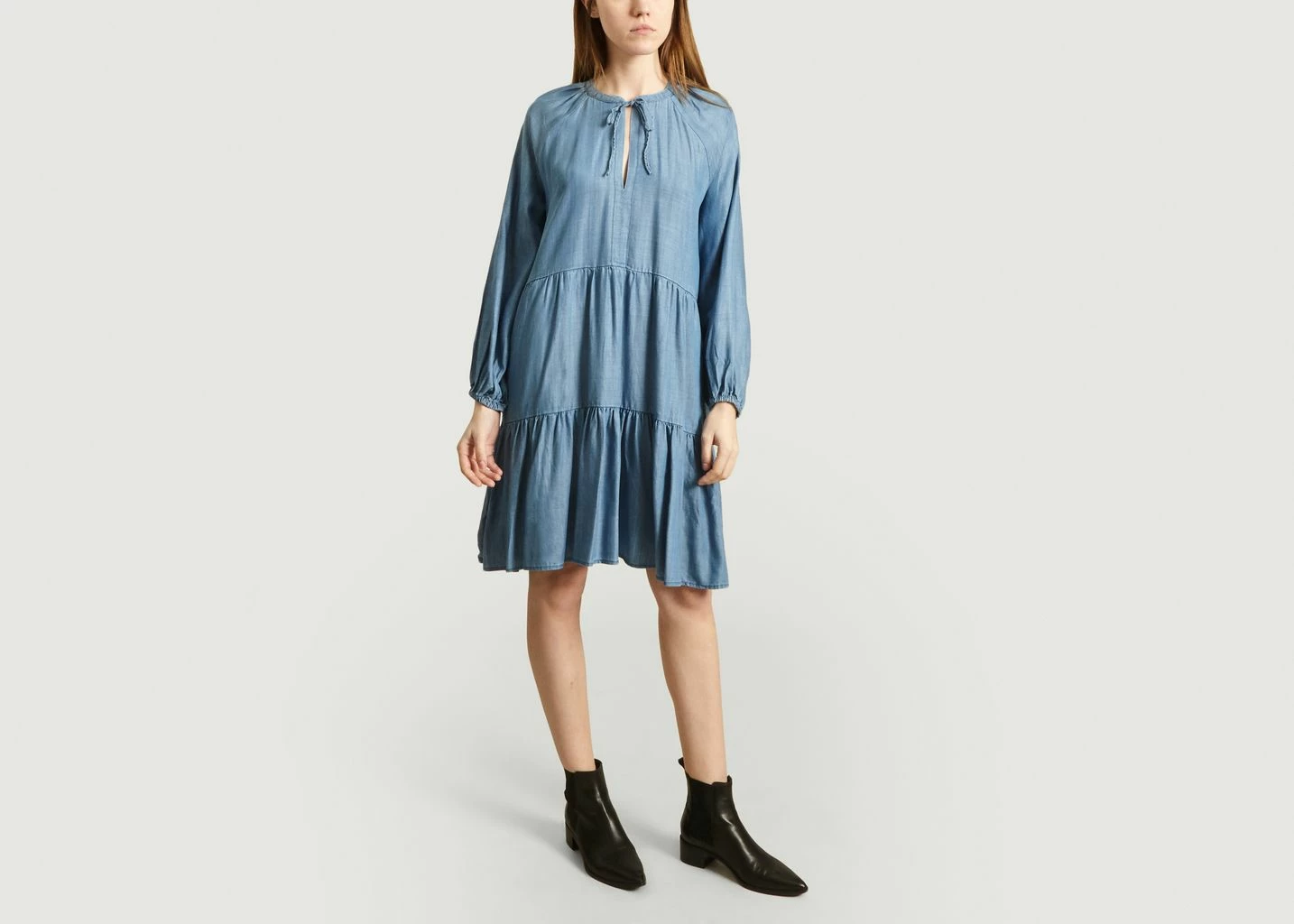 Second Female Blue Lilla Dress With Denim Effect