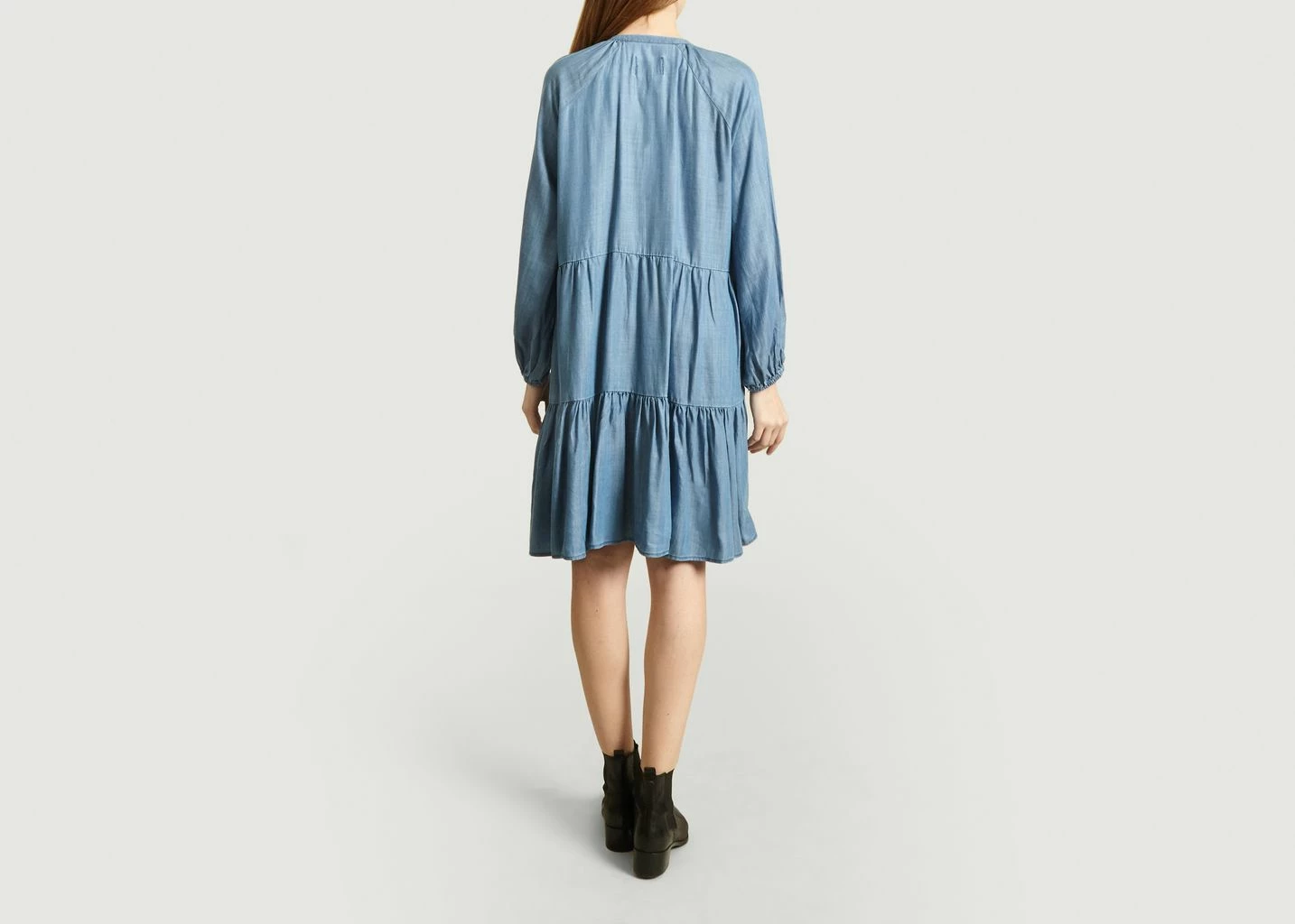 Second Female Blue Lilla Dress With Denim Effect