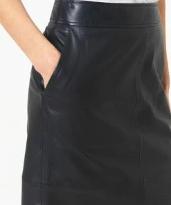 Second Female Barry Leather Midi Skirt