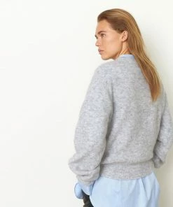 Second Female Brook Grey Melange Reverse Drop Shoulder Jumper