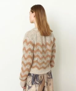 Second Female Juliette Apple Cinnamon O-neck Knit Cardigan