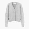 Second Female Brook Knit Grey Melange Reverse Boxy Cardigan