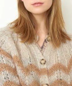 Second Female Juliette Apple Cinnamon O-neck Knit Cardigan