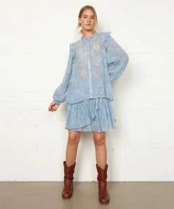 Second Female Ashley Blue Aster Shirt