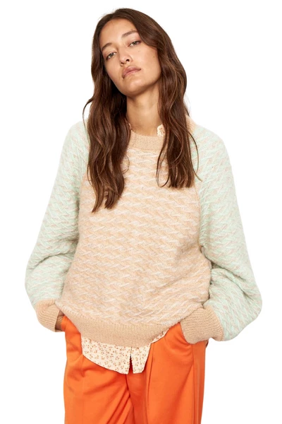 Second Female Gudrune O-Neck Knit - Wheat