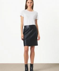 Second Female Barry Leather Midi Skirt