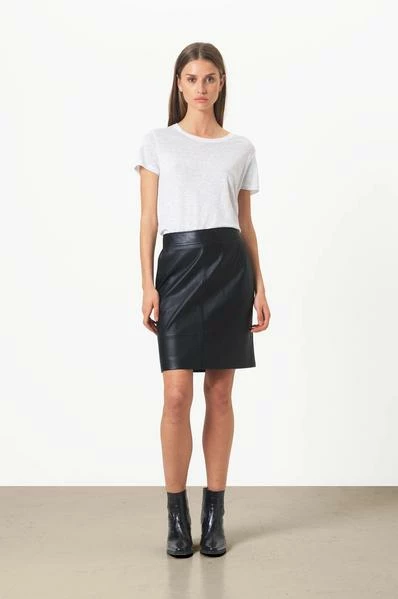 Second Female Barry Leather Midi Skirt