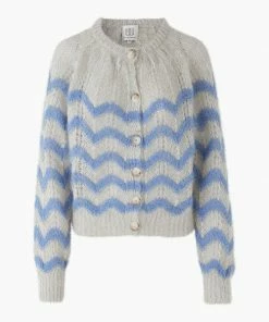 Second Female Juliette Brunnera Blue O-neck Knit Cardigan