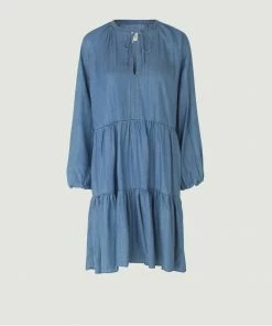 Second Female Blue Lilla Dress With Denim Effect