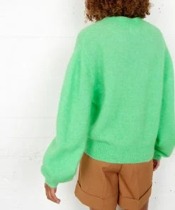 Second Female Brooky Absinthe Green Knit Drop Shoulder Cardigan