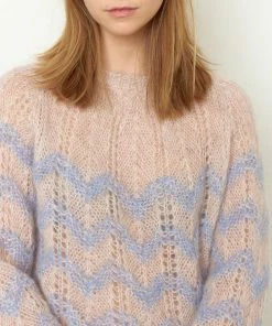 Second Female Juliette Chambray Blue O-neck Knit Jumper