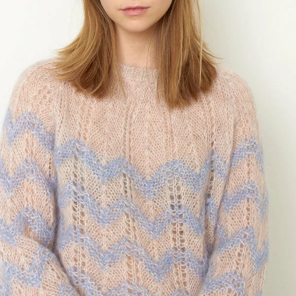 Second Female Juliette Chambray Blue O-neck Knit Jumper