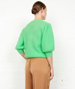 Second Female Brooky Absinthe Green Knit Puff Ss