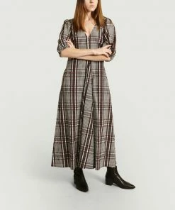 Second Female Black Emily Check Print Maxi Dress