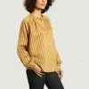 Second Female Golden Brown Diana Oversized Striped Blouse