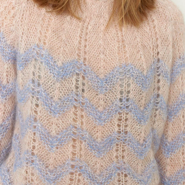 Second Female Juliette Chambray Blue O-neck Knit Jumper