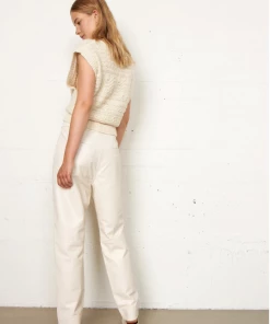Second Female Trousers India Leather Pearled Ivory