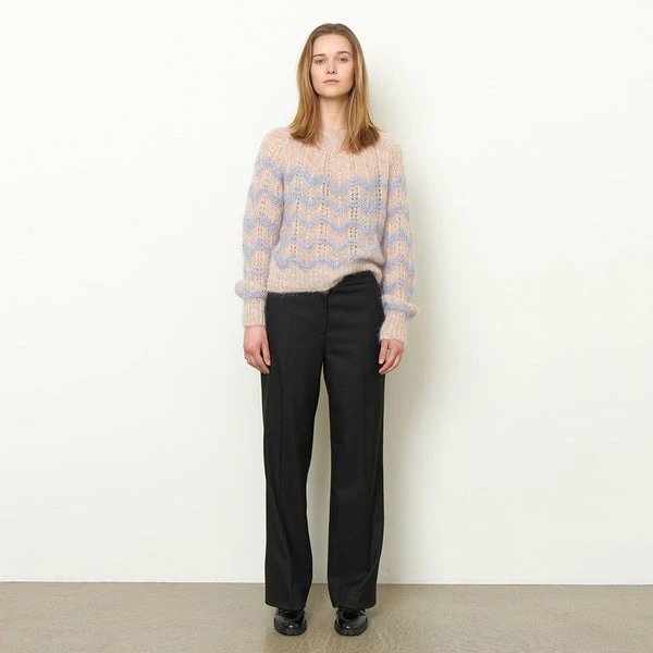 Second Female Juliette Chambray Blue O-neck Knit Jumper