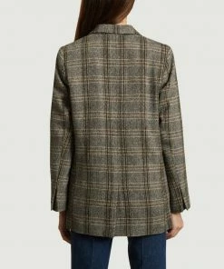 Second Female Cesina Blazer With Check And Herringbone Pattern
