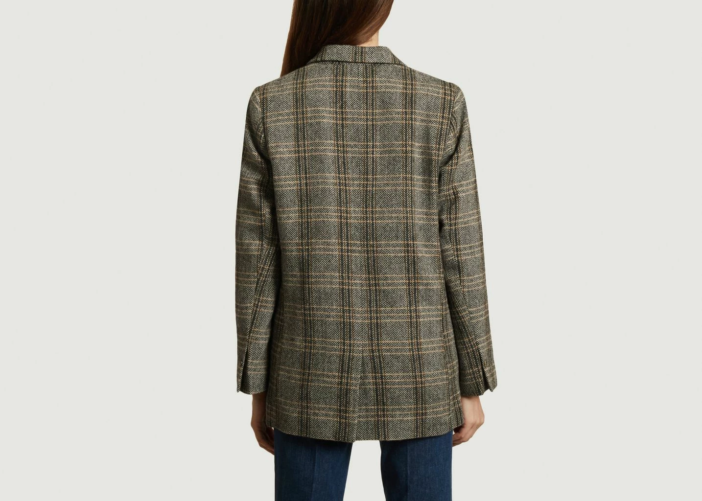 Second Female Cesina Blazer With Check And Herringbone Pattern