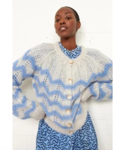 Second Female Juliette Knit Cardigan Brunnera Blue