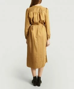 Second Female Yellow Diana Striped Shirt Dress With Belt