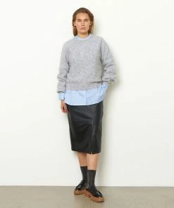 Second Female Brook Grey Melange Reverse Drop Shoulder Jumper