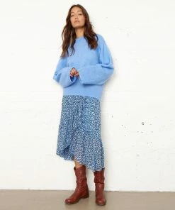 Second Female Brook Cornflower Blue Wide Sleeve Knit