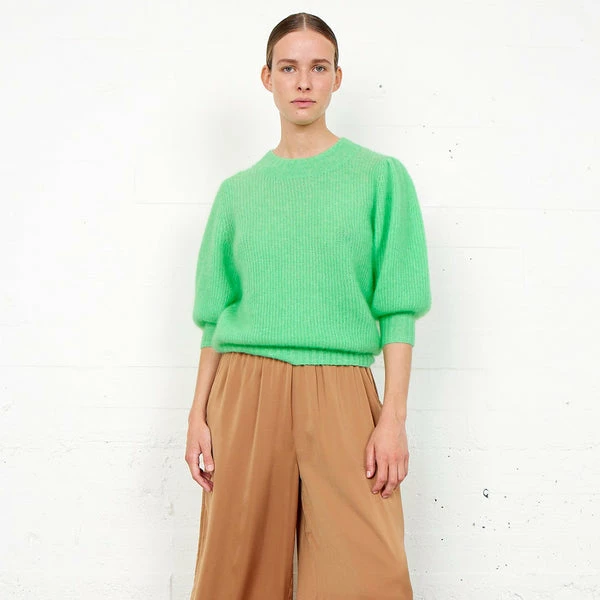 Second Female Brooky Absinthe Green Knit Puff Ss