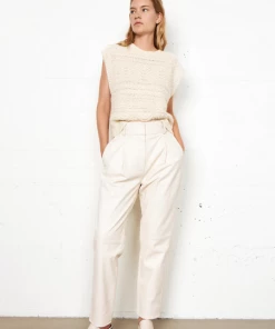 Second Female Trousers India Leather Pearled Ivory