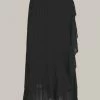 Second Female Black Mounce Long Wrap Skirt