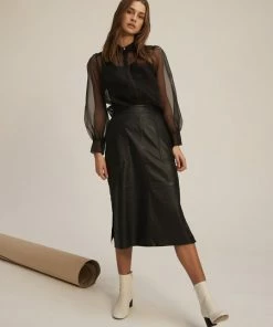 Second Female Francis Midi Leather Skirt