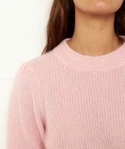 Second Female Brooky Silver Pink Puff O-neck Knit