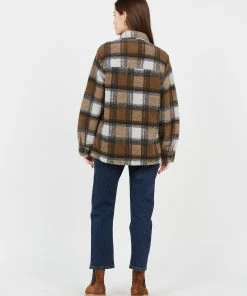 Second Female Vidal - Sobrecamisa De Mezcla De Punto A Cuadros Con Cuello Clásico En Marrón