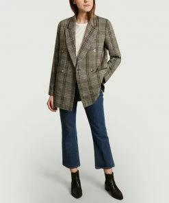 Second Female Cesina Blazer With Check And Herringbone Pattern